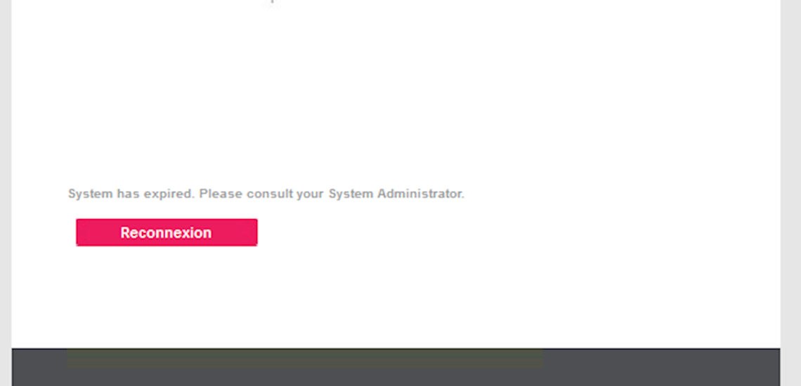 Expiration clé de licence SageCRM : System has expired. Please consult your System Administrator